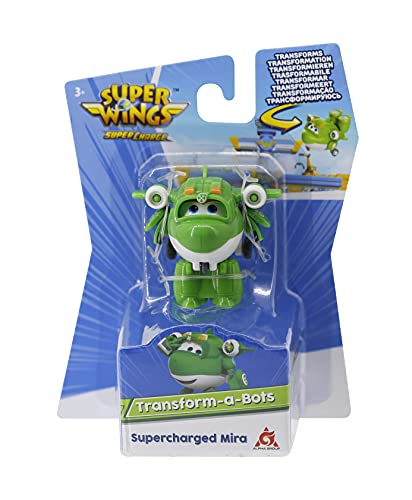 Super Wings- Transform-A-Bots Mira supercargada de 2 Pulgadas, Color Verde (Alpha Animation EU740048)