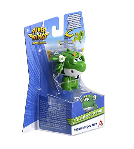 Super Wings- Transform-A-Bots Mira supercargada de 2 Pulgadas, Color Verde (Alpha Animation EU740048)