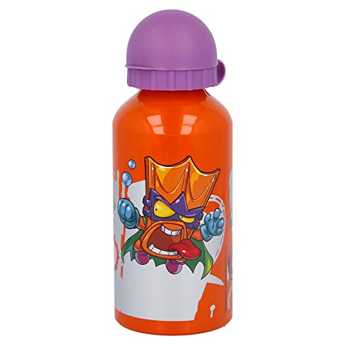 Super Zings | Botella De Aluminio Para Niños - Cantimplora infantil - Botella de agua reutilizable - 400 ML