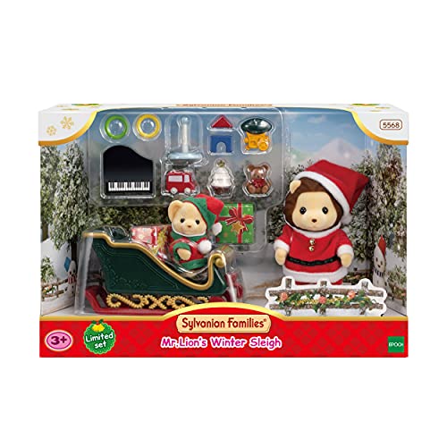 Sylvanian Families 5568 - Kit de casa de muñecas con Trineo Invernal de Lionel, Multicolor