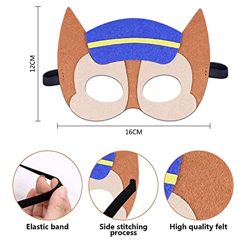 TaimeiMao Máscaras Niños,10 Piezas Máscaras de Fieltro,Máscaras Paw Dog Patrol,Animal Masks,Máscaras de Fiesta,Máscaras de Fieltro para Cumpleaños,Navidad,Halloween Regalo