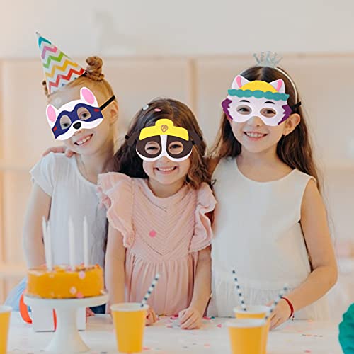 TaimeiMao Máscaras Niños,10 Piezas Máscaras de Fieltro,Máscaras Paw Dog Patrol,Animal Masks,Máscaras de Fiesta,Máscaras de Fieltro para Cumpleaños,Navidad,Halloween Regalo