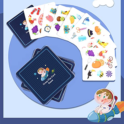 Tarjeta Interactiva De Doble Toque Loco, Juego Entre Padres E Hijos, 54 Cartas, Rompecabezas, Cognición, Patrones De Dibujos Animados, Juego De Mesa De Cartas Incluido, Campana De Respuesta