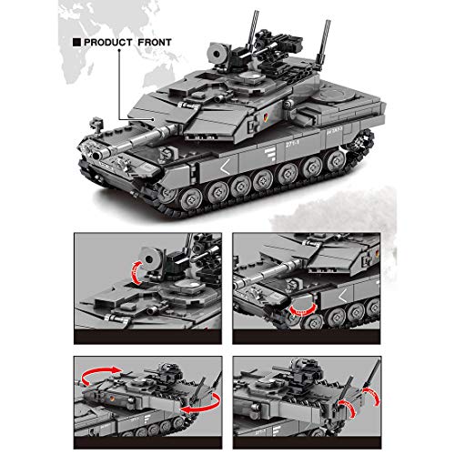 TARS Juego de construcción de tanque militar Leopard 2A7+, 898 piezas, compatible con la técnica Lego