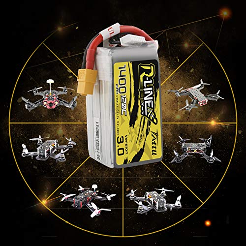 TATTU R-Line 1400mAh 22.2V 120C 6S Batería de lipo con Conector XT60 para Carreras Profesionales de FPV