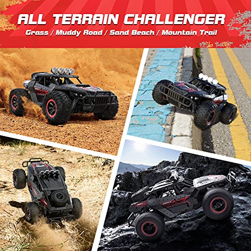 Tech rc1: 16 Coche de Control Remoto, Camión de Coche Teledirigido Todoterreno RC de 2,4 GHz, con 2 Baterías Recargables, 25+ Minutos de Juego， Buen Regalo para Niños