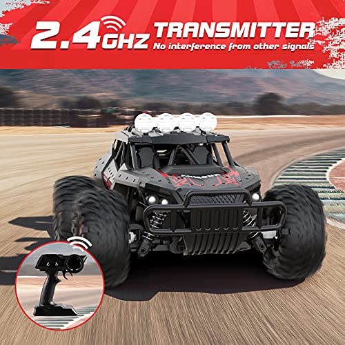 Tech rc1: 16 Coche de Control Remoto, Camión de Coche Teledirigido Todoterreno RC de 2,4 GHz, con 2 Baterías Recargables, 25+ Minutos de Juego， Buen Regalo para Niños