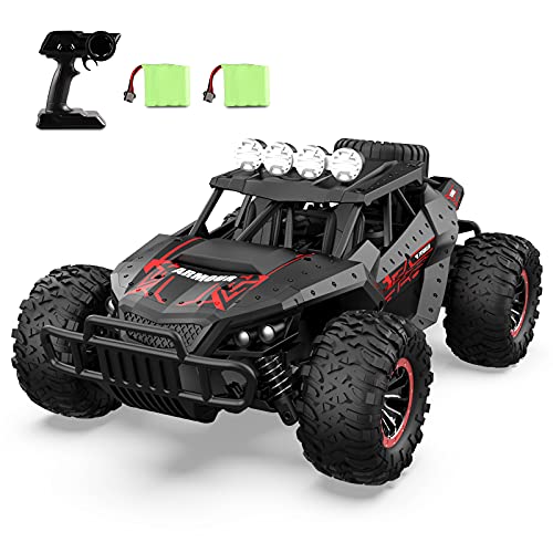 Tech rc1: 16 Coche de Control Remoto, Camión de Coche Teledirigido Todoterreno RC de 2,4 GHz, con 2 Baterías Recargables, 25+ Minutos de Juego， Buen Regalo para Niños