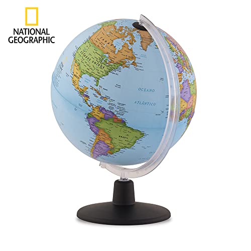 TECNODIDATTICA Globo Terráqueo NATGEO 30 | Cartografía Política oficialNational Geographic Beginners | Giratorio | Texto en Español | Diámetro de 30 cm, Color (0330BENKSP0NT066)