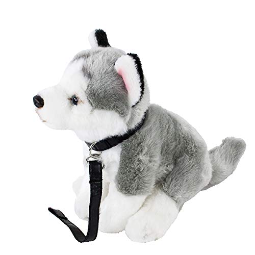 Teddys Rothenburg Peluche Husky con cuerda sentado gris/blanco, 25 cm (sin cola)