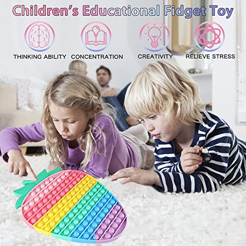 Telagoo Pop it Gigante Fidget Toy, Push Pop Bubble, Grande Juegos para Aliviar el Estrés, Juguetes Sensoriales para Aliviar la Ansiedad, Adecuado para Niños y Adultos (Fresa XXL)