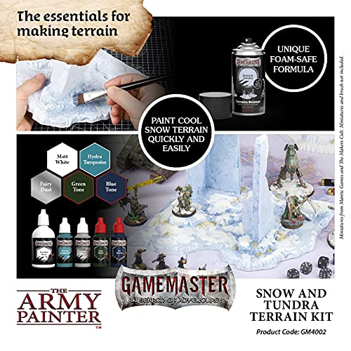 The Army Painter GameMaster Snow & Tundra Terrain Kit compatible con Xps Foam Warhammer Terrain Warhammer 40k Starter Sets, Color Primer Army Pintor Kit de pintura y materiales Diorama