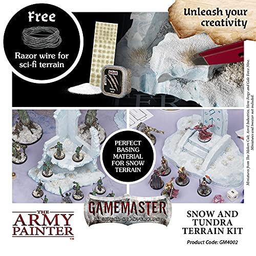 The Army Painter GameMaster Snow & Tundra Terrain Kit compatible con Xps Foam Warhammer Terrain Warhammer 40k Starter Sets, Color Primer Army Pintor Kit de pintura y materiales Diorama