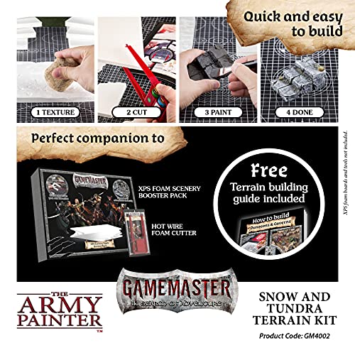 The Army Painter GameMaster Snow & Tundra Terrain Kit compatible con Xps Foam Warhammer Terrain Warhammer 40k Starter Sets, Color Primer Army Pintor Kit de pintura y materiales Diorama