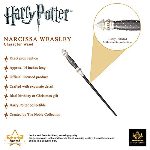 The Noble Collection Harry Potter Varita mágica de coleccionista Narcissa Malfoy, solid, multicolor, unos 40 cm (Indefinido 31340)