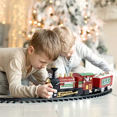 THE TWIDDLERS -Tren de Navidad Eléctrico de 30 Piezas, Tren De Juguete Festivo A Pilas con Vías Y Divertidos Accesorios