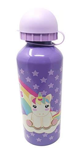 Theonoi Juego de desayuno de 2 piezas para niños Paw – 1 fiambrera para sándwich y 1 botella de aluminio/botella de agua de aluminio (unicornio unicornio)