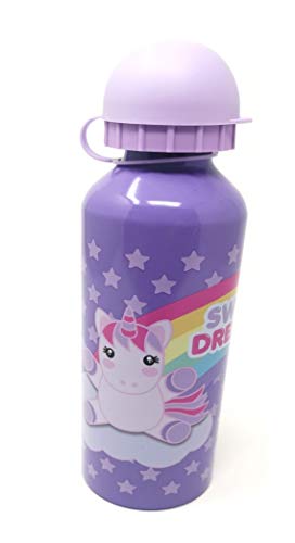 Theonoi Juego de desayuno de 2 piezas para niños Paw – 1 fiambrera para sándwich y 1 botella de aluminio/botella de agua de aluminio (unicornio unicornio)