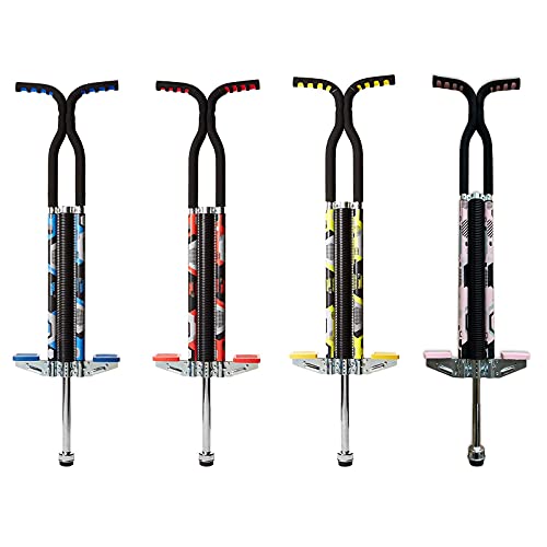 Think Gizmos Palo Saltador Pogo para Jinetes 80lbs A 160lbs - Saltador Pogo King Palo para Niños Y Niñas (y Adultos Ligeros) - Calidad De Construcción Sólida (Azul y Negro)