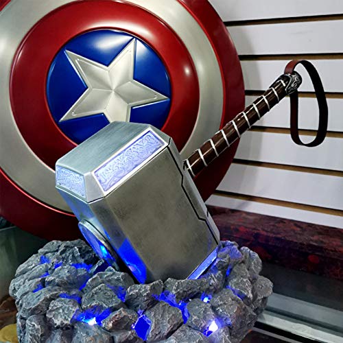 Thor's Mjolnir Cosplay Hammer Real Props Réplicas 1: 1 Thor Hammer Con Base De Pie Coleccionable Replica Cosplay Disfraz Prop Juguete C