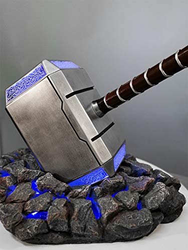 Thor's Mjolnir Cosplay Hammer Real Props Réplicas 1: 1 Thor Hammer Con Base De Pie Coleccionable Replica Cosplay Disfraz Prop Juguete C