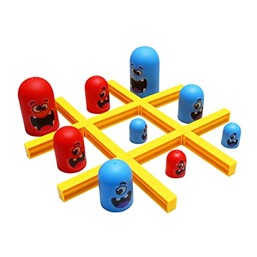 Tic-TAC-Toe Big Eat Small Game, Juego de Tablero de ajedrez Azul Naranja, Juguete Educativo de Entrenamiento de Pensamiento, Competencia interactiva Entre Padres e Hijos, Juegos de Mesa para Fiestas,