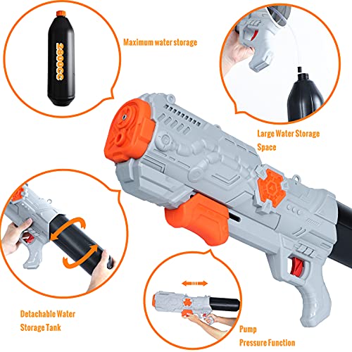 TINLEON Pistola de Agua 2800CC Soaker: Water Blaster Super Squirt 2800CC Regalos de Alta Capacidad hasta 36 pies de Largo Alcance de Disparo para los niños Adultos niños niñas