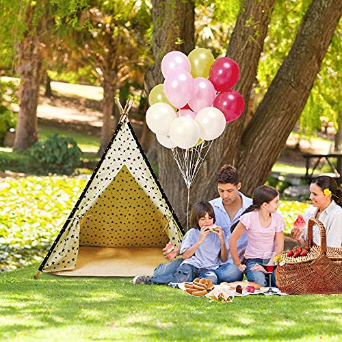 Tipi Infantil Navidad Tienda para niños con Alfombras - Tienda de Campaña | Teepee de Lona de Algodón para Niños & Niñas de Interior & Exterior