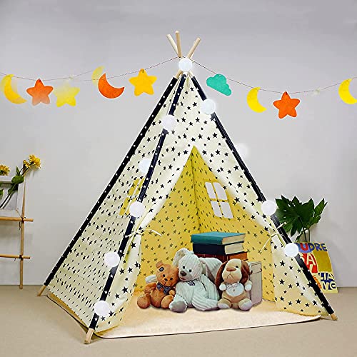 Tipi Infantil Navidad Tienda para niños con Alfombras - Tienda de Campaña | Teepee de Lona de Algodón para Niños & Niñas de Interior & Exterior