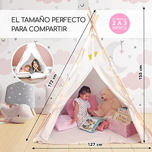 Tipi Infantil - Tienda campaña infantil - tipi infantil grande - tienda tipi infantil con colchoneta - Tipi indio para niños - tienda de campaña infantil - tiendas infantiles para niños