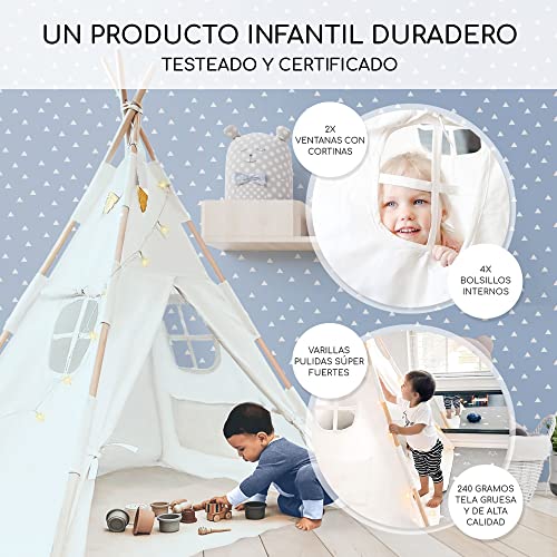 Tipi Infantil - Tienda campaña infantil - tipi infantil grande - tienda tipi infantil con colchoneta - Tipi indio para niños - tienda de campaña infantil - tiendas infantiles para niños