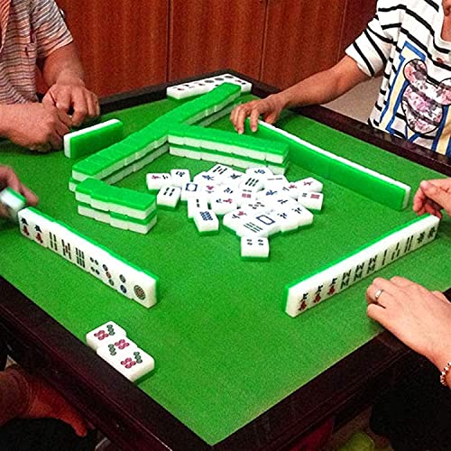 Tiyabdu Juegos de azulejos más nuevos Mahjong Set Metal Embalaje Caja de embalaje Mahjong Set de tamaño completo Resistencia al impacto MAHJONG Conjunto de azulejos grandes Fuente lisa Mahjong (Color: