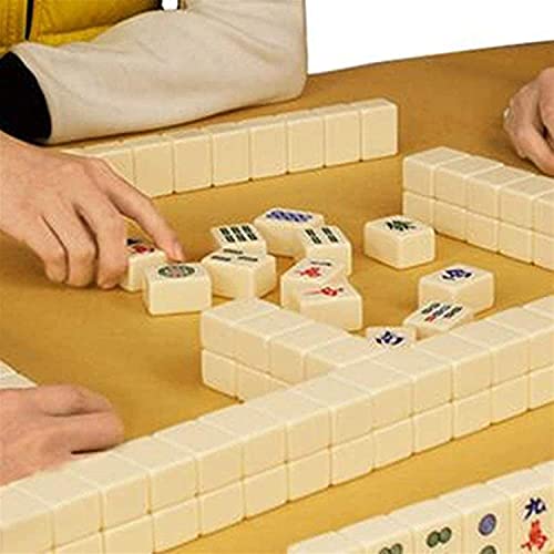 Tiyabdu Juegos de Azulejos más nuevos Mahjong Setyellow Caja de Aluminio Diseño Arco Pulido Mahjong Confortable Sienta Mahjong Manual de enseñanza Fácil de Llevar Mahjong (Color: B, Tamaño: 34 * 16 *