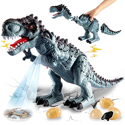 TOEY PLAY 49CM Dinosaurios Gigantes Juguetes Robot con Huevos de Dinosaurio, Sonido Rugido, Proyección, Animals Juguete para Niños Niñas 3 4 5 Años