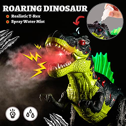 TOEY PLAY Dinosaurios Juguetes para Niños, Eléctrico Tyrannosaurus Rex con Niebla de Agua, Sonido y Luz Juguete Educativo Niñas 3 4 5 Años