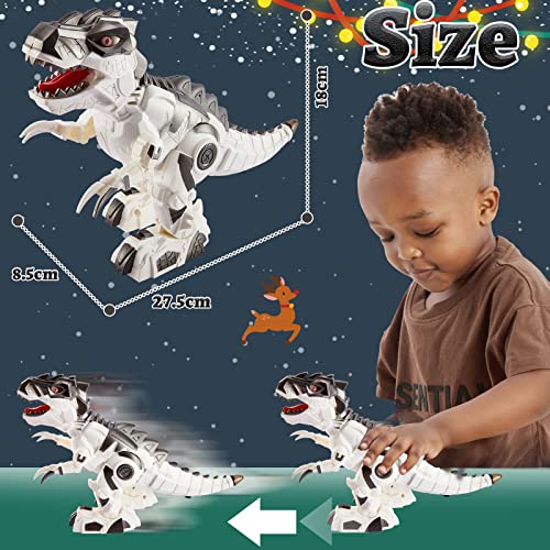 TOEY PLAY Dinosaurios Juguetes T-Rex, Caminando Robot Tiranosaurio Rex con Luz y Sonidos, Dinosaurio Juguete para 3 Niños Niñas