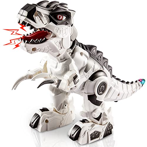 TOEY PLAY Dinosaurios Juguetes T-Rex, Caminando Robot Tiranosaurio Rex con Luz y Sonidos, Dinosaurio Juguete para 3 Niños Niñas