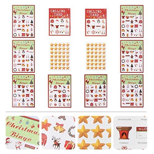 Tomaibaby 37Pcs Navidad Juego de Bingo para Niños 24 Juegos de Mesa de Bingo de Xmas Juegos de Mesa para Fiesta Familiar Grupo Grande Favor de La Fiesta Escuela de Clase de Escuela Rojo