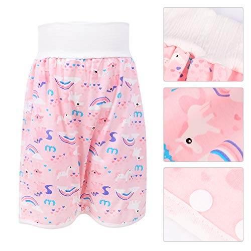 Tomaibaby Pantalones de Entrenamiento de Algodón Faldas de Pañales para Bebés para Bebés Y Niñas Ropa de Cama para Dormir Durante La Noche para El Entrenamiento para IR Al Baño 0-4 Años