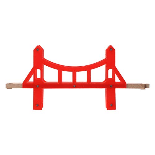 Tomaibaby Tren de Madera Puente de Juguete Camino de Tren Puente Rojo Ensamblaje de Juguete Accesorios de Expansión Ferroviaria Construcción de Vías de Tren Juguete para Niños Niños