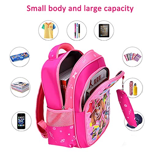 Tomicy Mochilas Infantiles Guarderia Mochilas Infantiles Patrulla Canina Bolsas Escolares De Dibujos Animados para Niñas Y Niños De 3 A 6 Años Bolsa para La Escuela Rosado