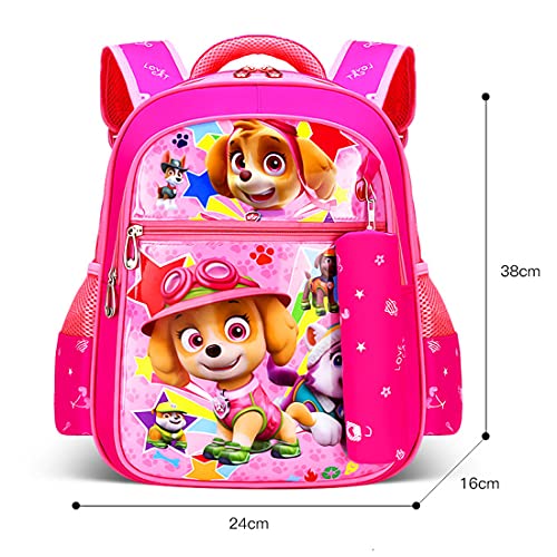 Tomicy Mochilas Infantiles Guarderia Mochilas Infantiles Patrulla Canina Bolsas Escolares De Dibujos Animados para Niñas Y Niños De 3 A 6 Años Bolsa para La Escuela Rosado