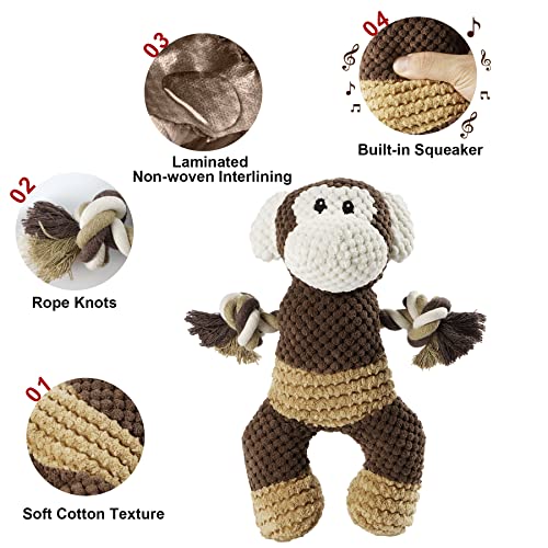 Toozey Juguetes para Perros - 3 Unidades Mordedor Perro Peluche para Perros Cachorro Juguetes Perros Pequeños - Juguetes para Perros Grandes Juguetes Interactivos para Perros - algodón Natural