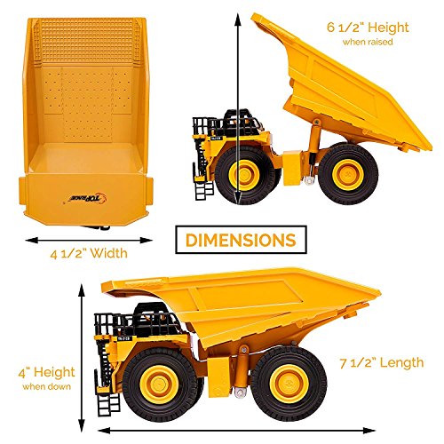 Top Race Calidad Modelos de fundición a presión Vehículos de juguete de construcción de metales pesados, escala 1: 40, Camión volquete, TR-212D