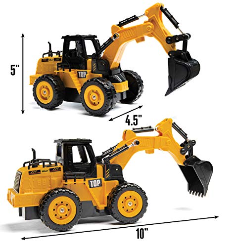 Top Race Camiones de construcción con Control Remoto para niños pequeños, Elija Entre Nuestros 3 diseños fabulosos (Excavadora (111S))