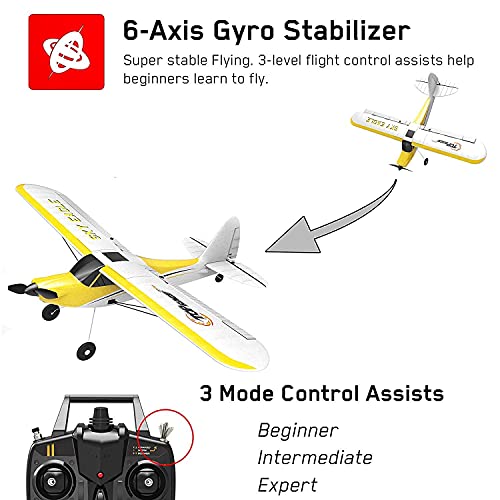 Top Race TR-C385 TR-C385 - Avión de control remoto para adultos y niños con 4 canales, fácil y listo para volar, gran regalo para adultos y niños