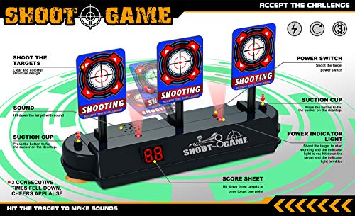 TOPWAYS® Objetivo Digital Electrónico para Pistolas Nerf, Auto Reset Scoring de Disparo Objetivo Reinicio Automático para Nerf Pfeile Juguete Pistolas N-Strike Elite / Mega / Rival Serie