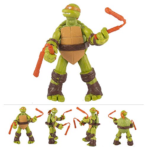 Tortugas Ninja Set,Teenage Mutant Ninja Turtles Figura, Acción Modelo de Personaje Colección de Cumpleaños para Niños,12cm