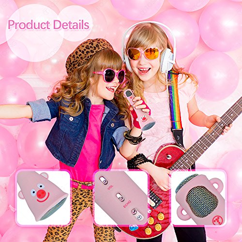 TOSING X3 Karaoke Micrófono para niños inalámbrico Micrófono Singing Machine compatible con iPhone/iPad/Tablet/teléfono inteligente Android, el mejor regalo para niños y niñas cumpleaños (Rosado)