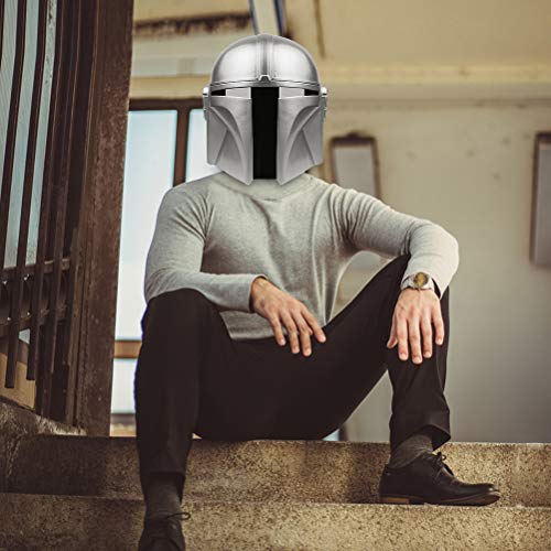 TOSOTO Casco Mandalorian, Casco de Halloween Accesorios de Fiesta de Cosplay Cubierta Facial Coleccionable Máscara de PVC de Cara Completa para Adultos Regalo para Niños y Adultos